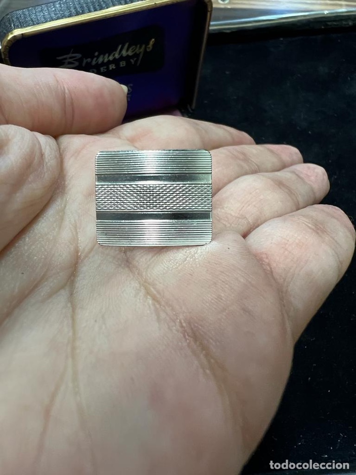 Antig&uuml;edades: Preciosos gemelos en plata de ley, sin uso - Foto 2