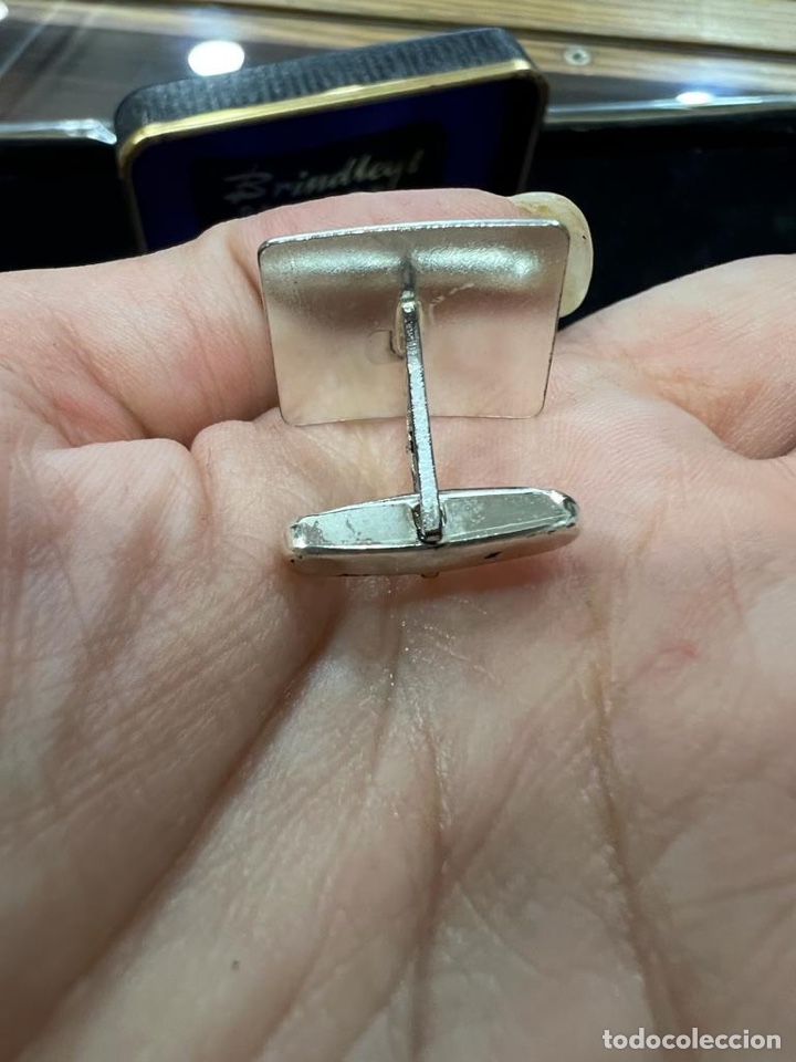 Antig&uuml;edades: Preciosos gemelos en plata de ley, sin uso - Foto 3