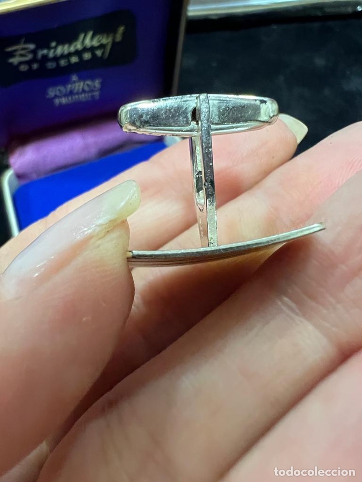 Antig&uuml;edades: Preciosos gemelos en plata de ley, sin uso - Foto 4