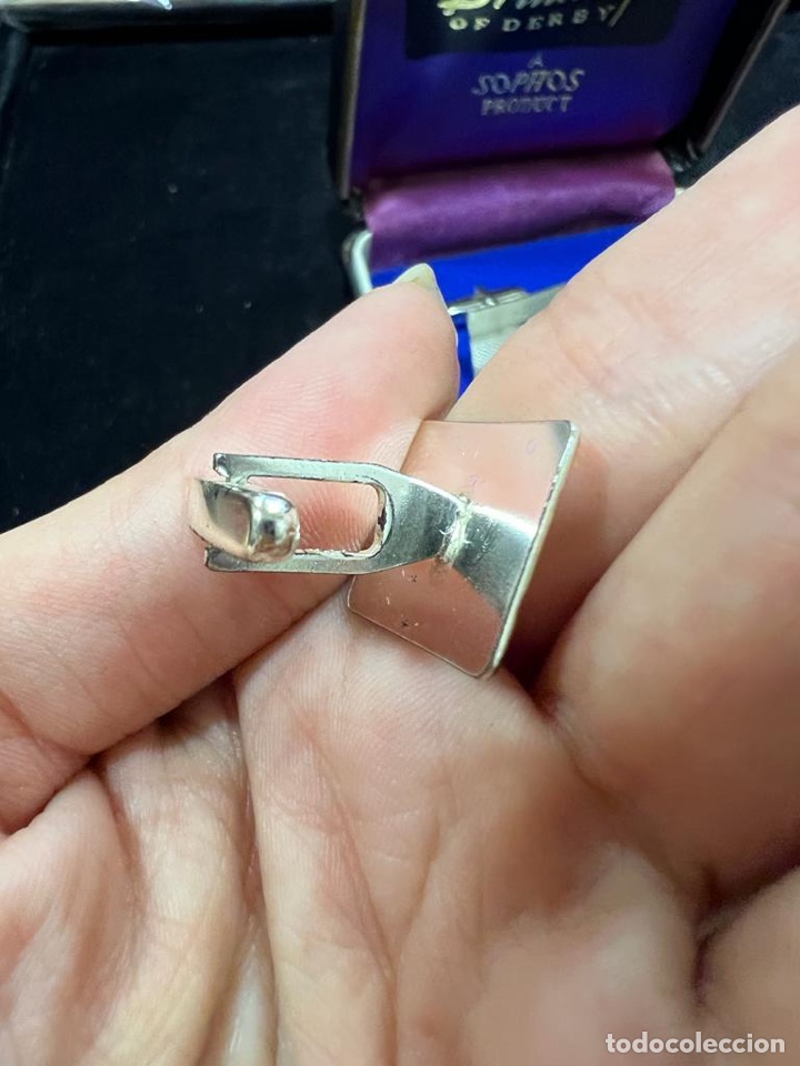 Antig&uuml;edades: Preciosos gemelos en plata de ley, sin uso - Foto 11