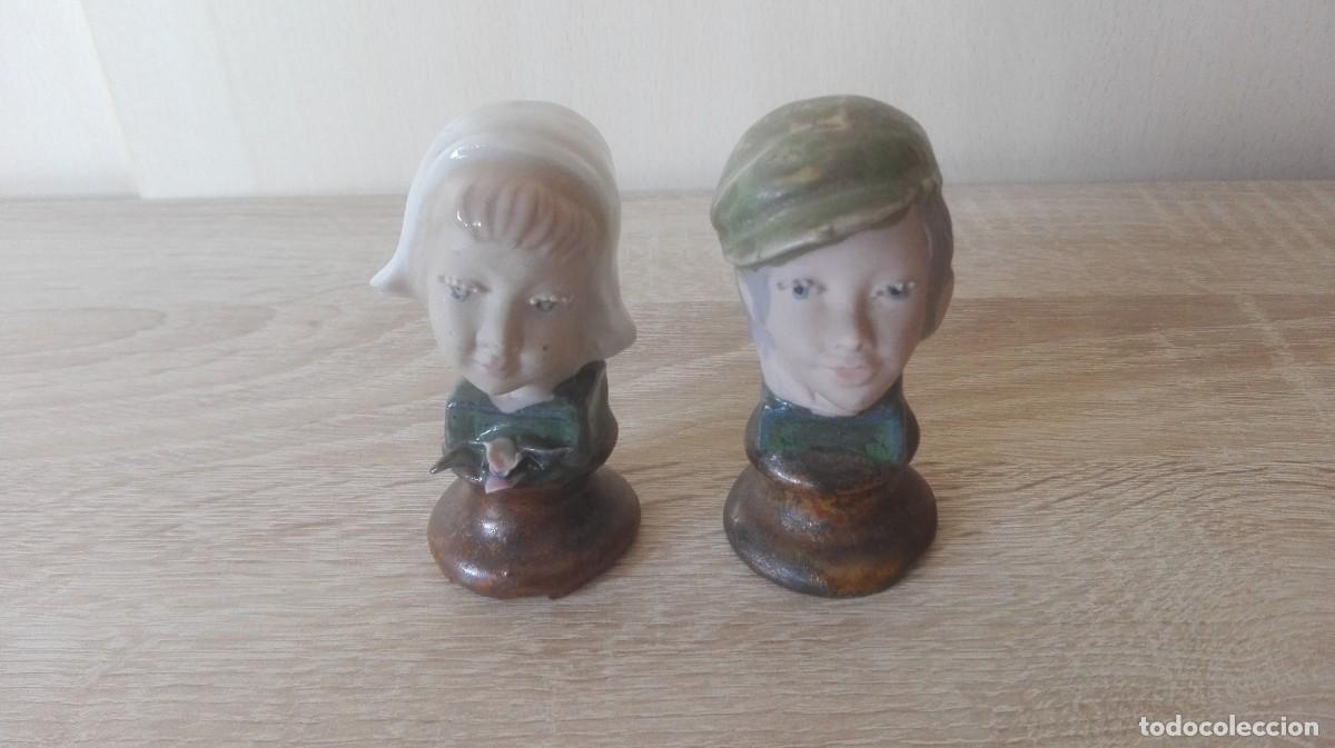 Antig&uuml;edades: PAREJA BUSTOS PORCELANA CABALLERO Y SE&Ntilde;ORA DE RAM&Oacute;N INGL&Eacute;S-A&Ntilde;OS 70.