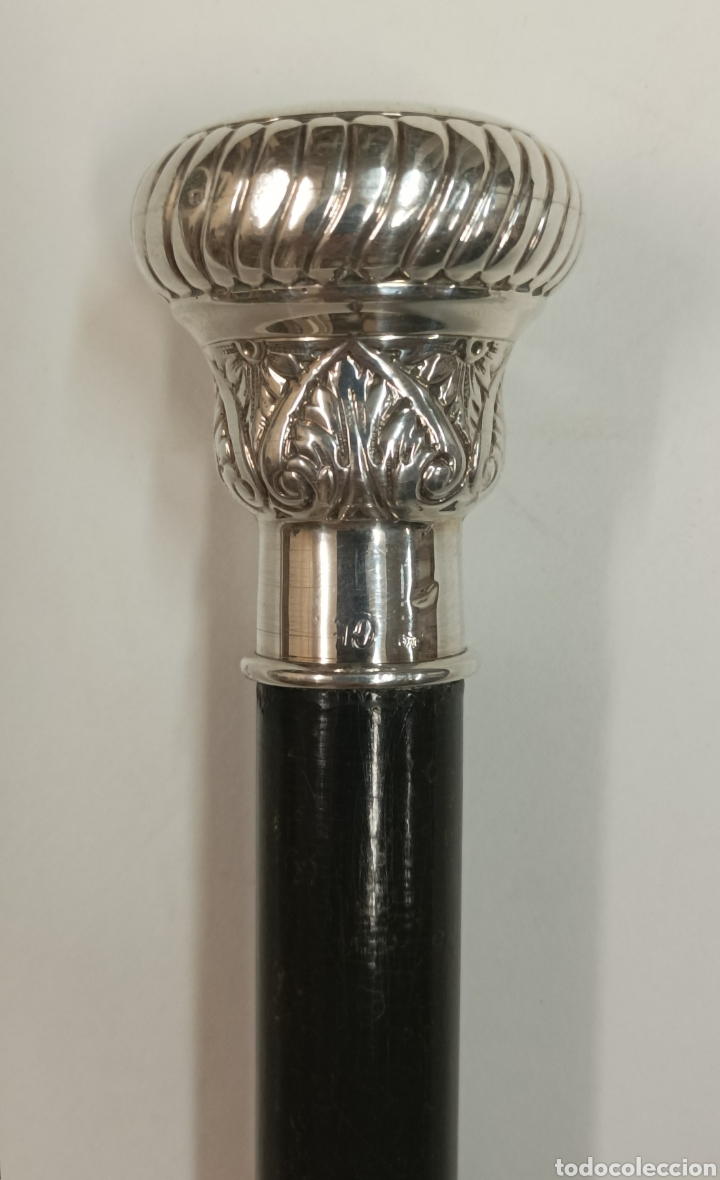 Antig&uuml;edades: Bast&oacute;n plata y madera ebonizada - Foto 1