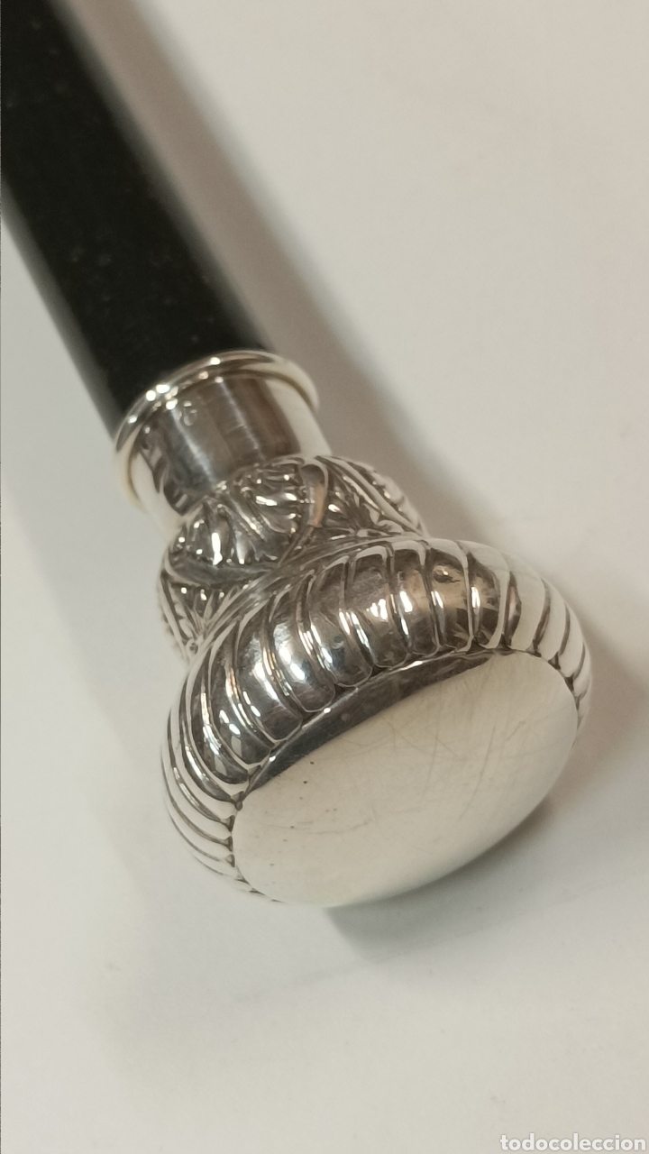 Antig&uuml;edades: Bast&oacute;n plata y madera ebonizada - Foto 3