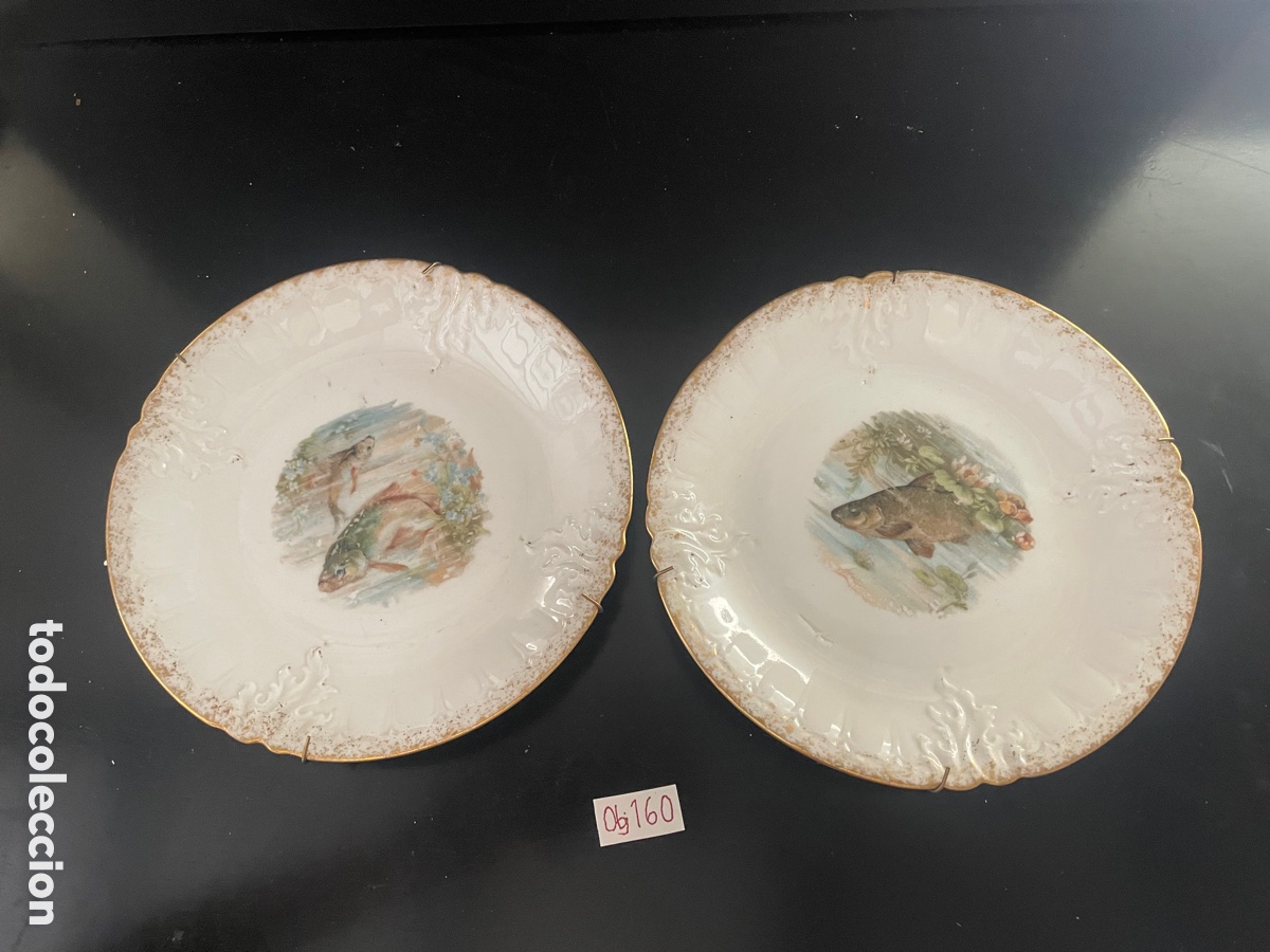 Antig&uuml;edades: Platos decorativos pesca - Foto 1