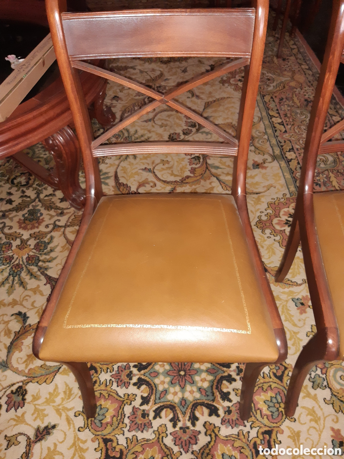 Antig&uuml;edades: DOS SILLAS DE DESPACHO ESTILO INGLES. SILLA INGLESA - Foto 2