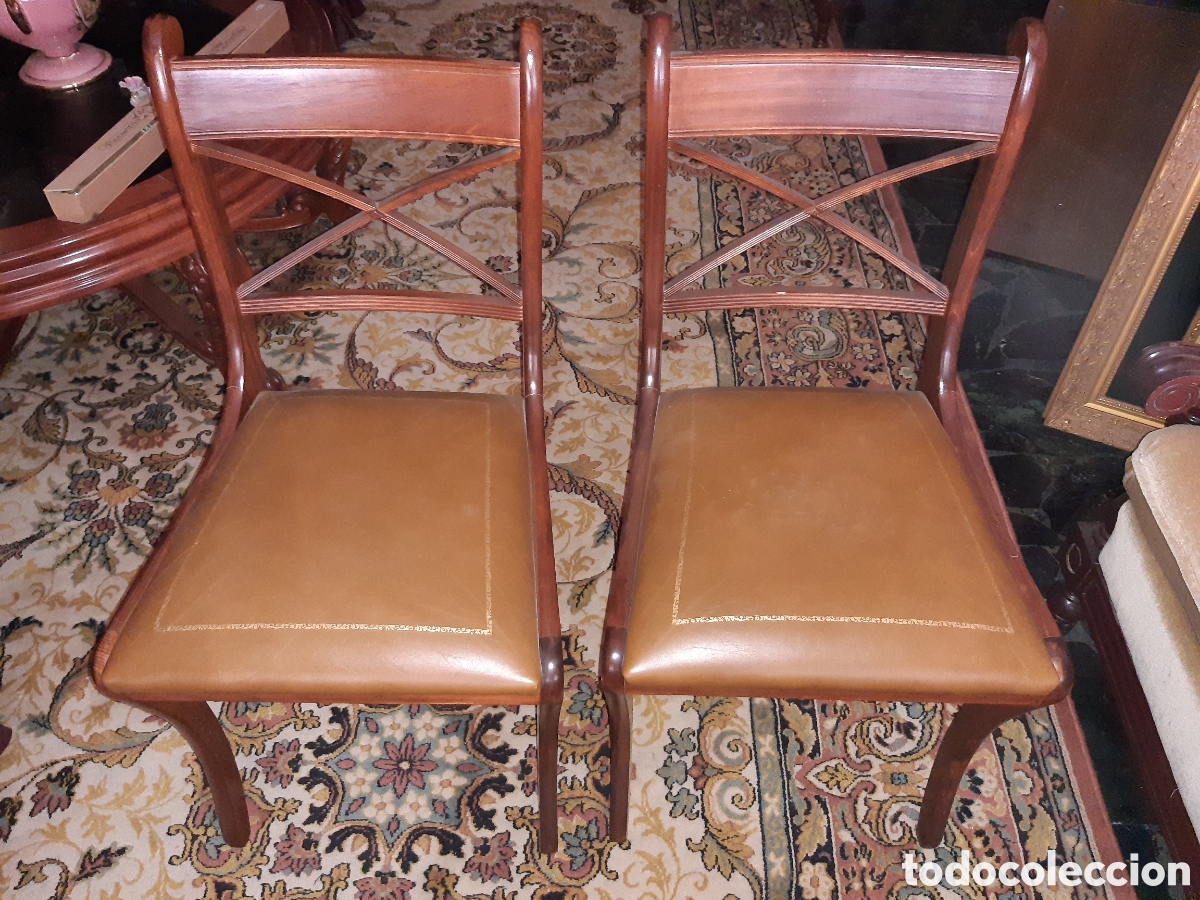 Antig&uuml;edades: DOS SILLAS DE DESPACHO ESTILO INGLES. SILLA INGLESA - Foto 1