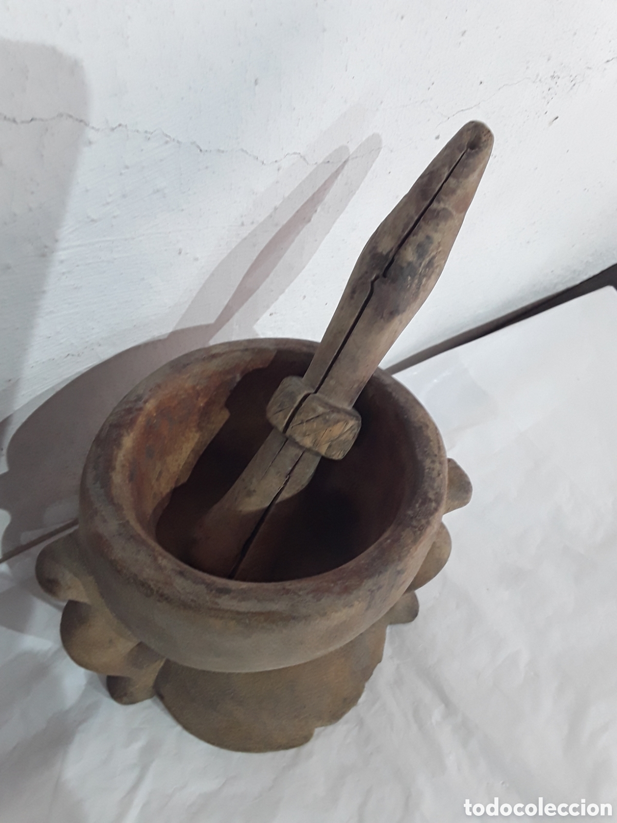 Antig&uuml;edades: Mortero de madera, arte pastoril - Foto 2