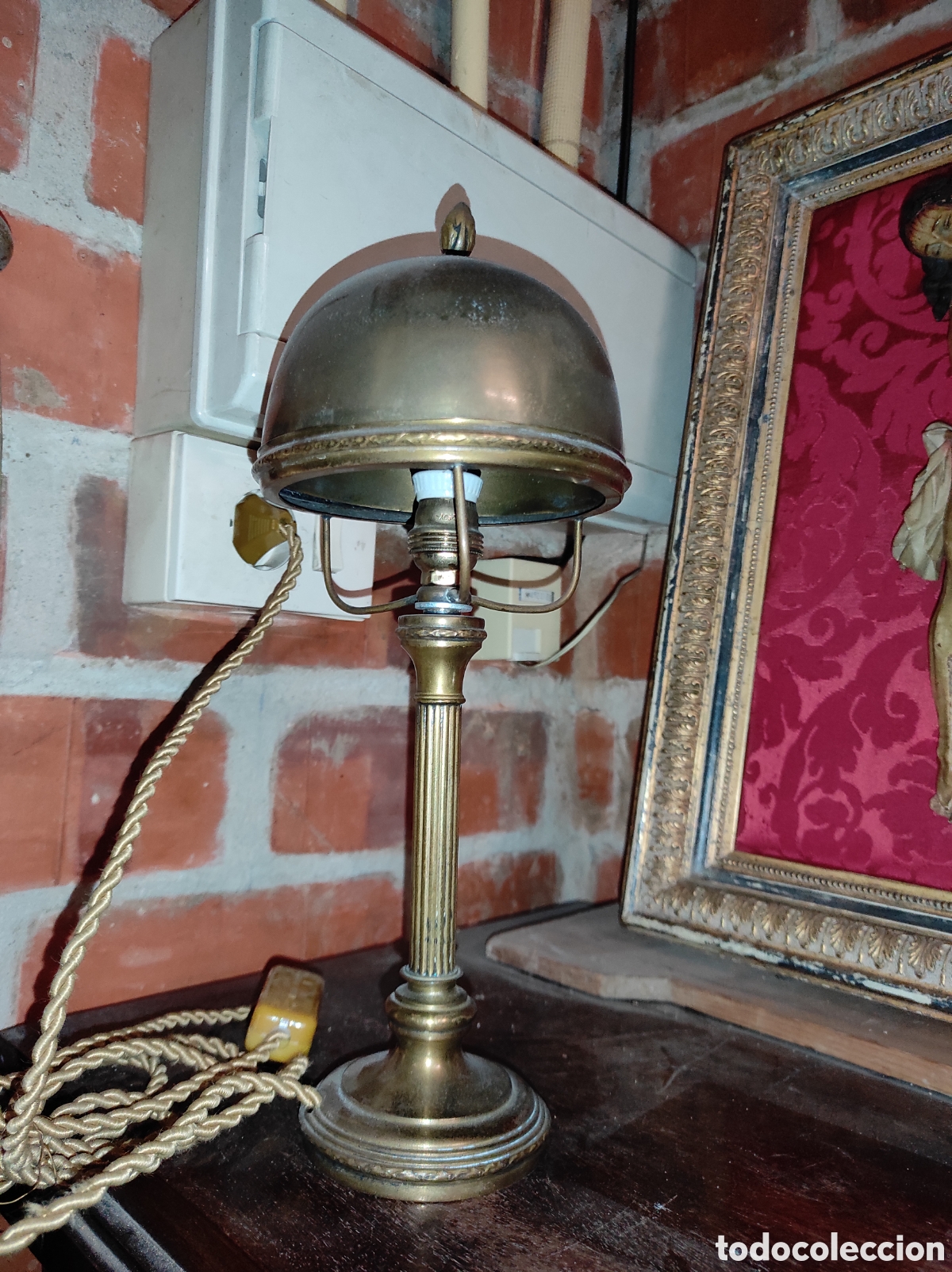 Antig&uuml;edades: Antigua L&aacute;mpara de Sobremesa de Bronce - Foto 5