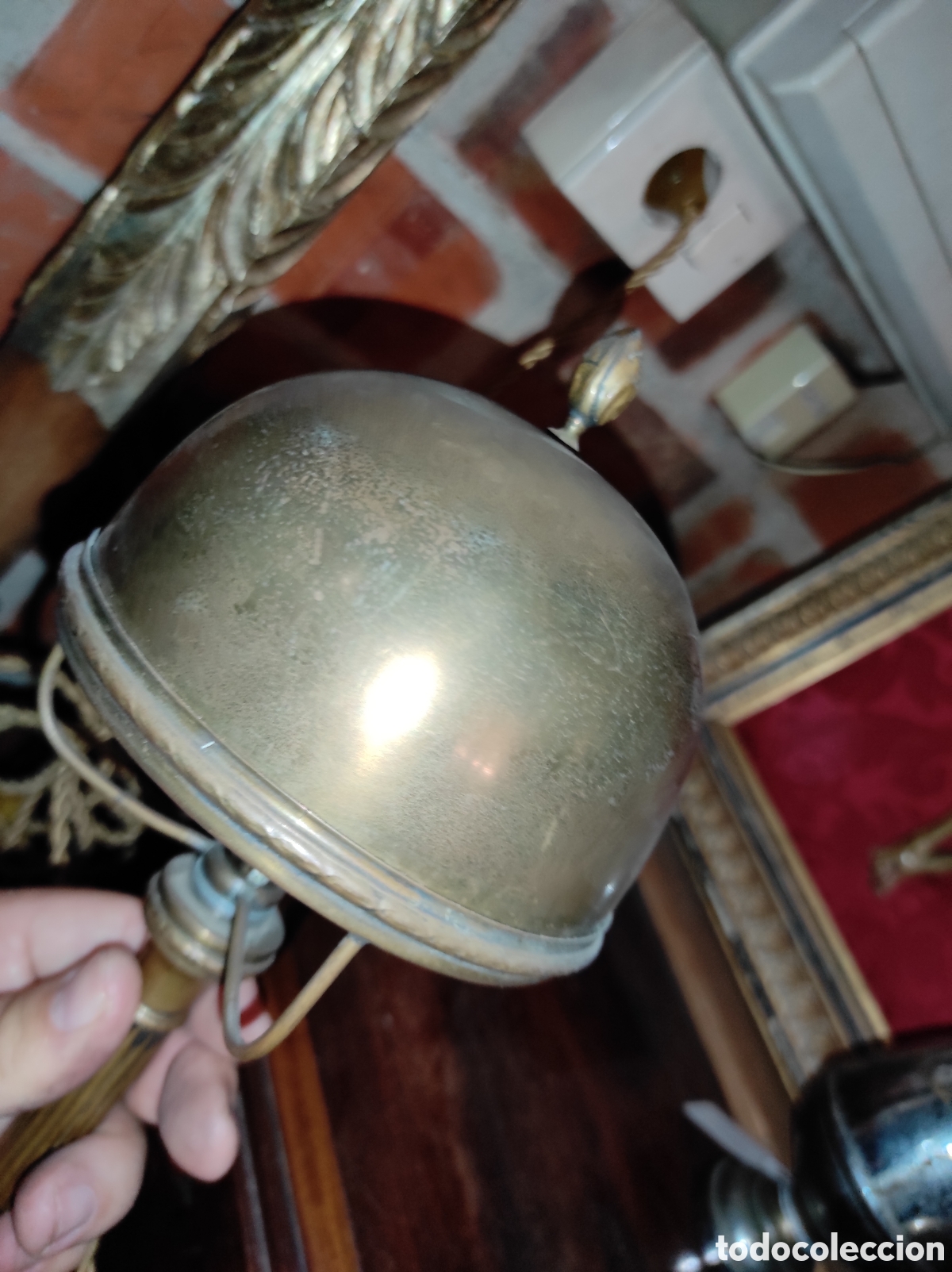 Antig&uuml;edades: Antigua L&aacute;mpara de Sobremesa de Bronce - Foto 7