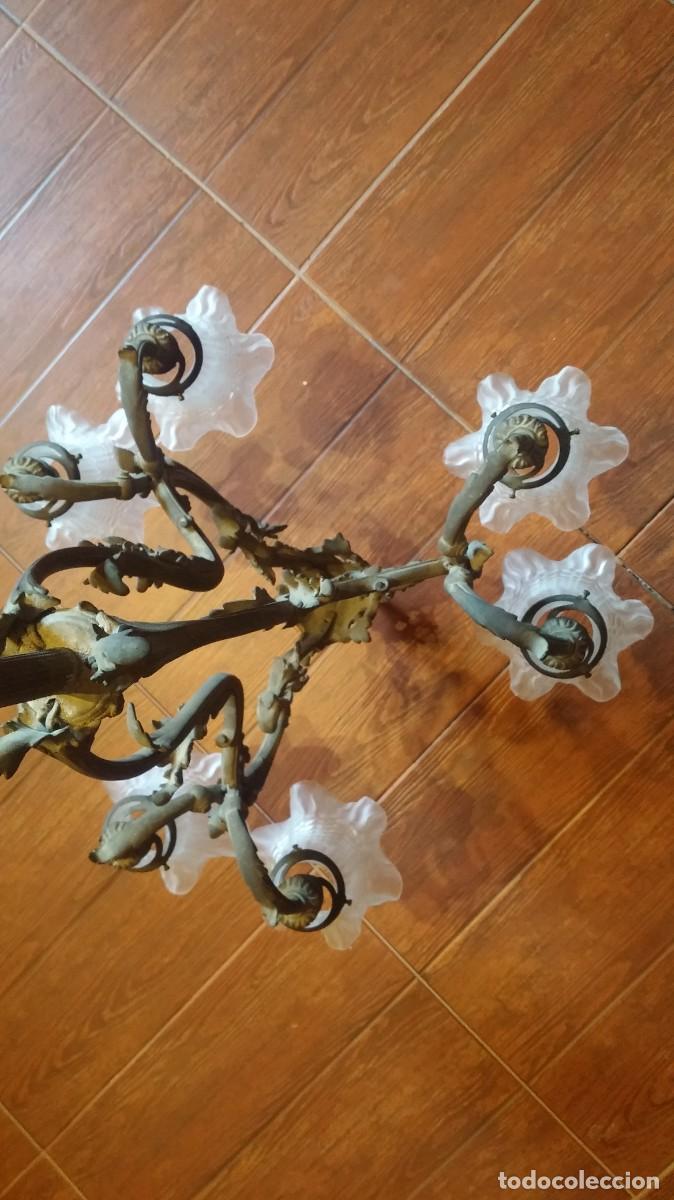 Antig&uuml;edades: L&aacute;mpara de bronce antigua - Foto 10