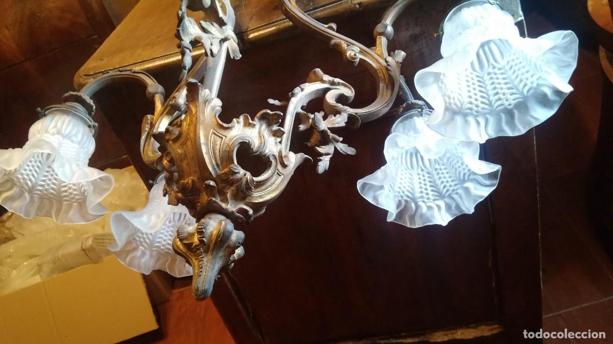 Antig&uuml;edades: L&aacute;mpara de bronce antigua - Foto 12
