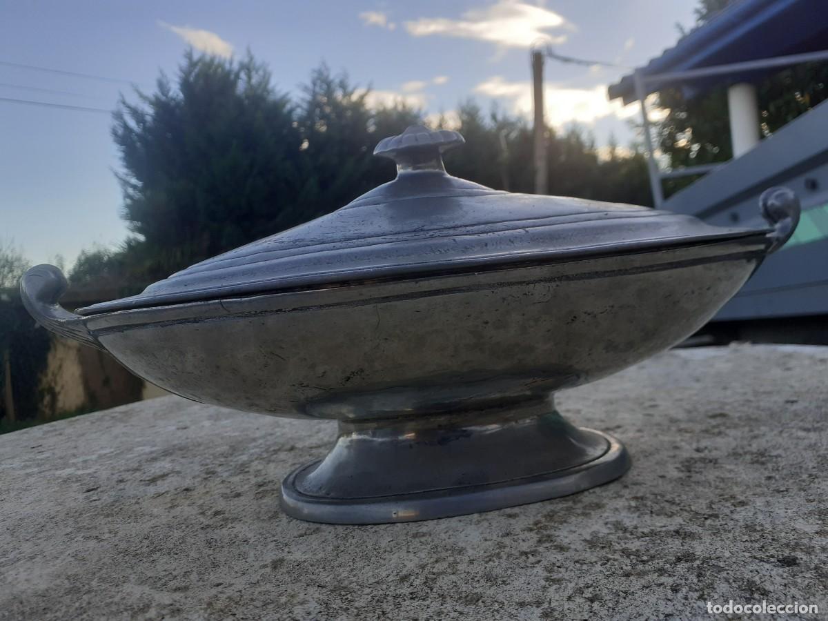 Antig&uuml;edades: Fuente en esta&ntilde;o servicio de mesa - Foto 2