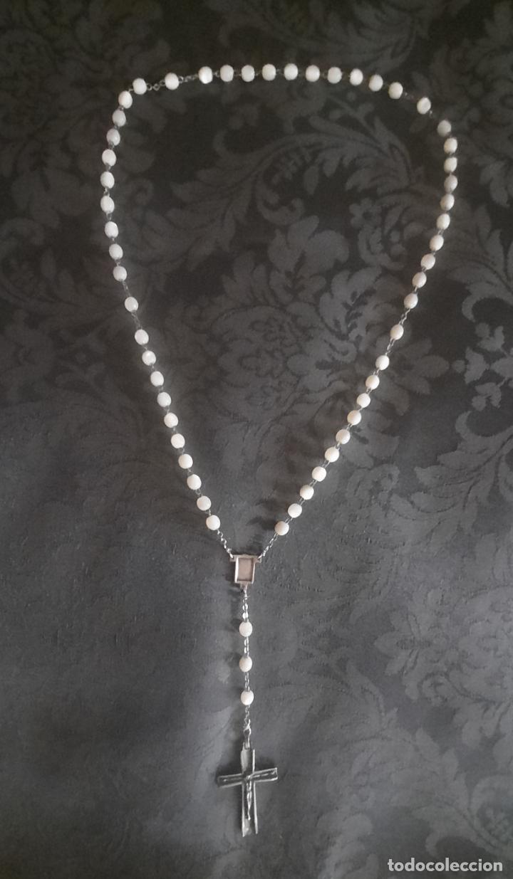 Antig&uuml;edades: ROSARIO DE PLATA Y NACAR. - Foto 6