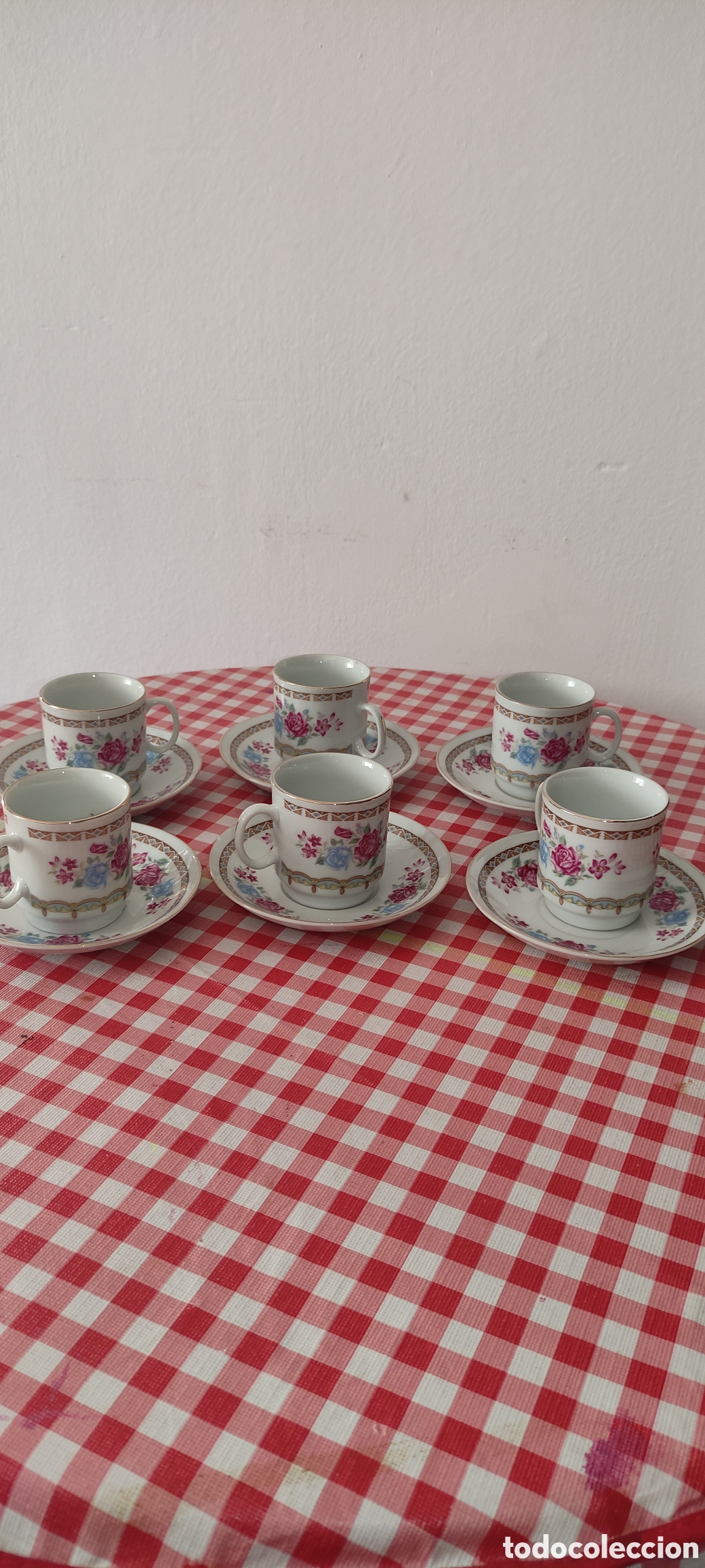Antig&uuml;edades: JUEGO DE CAFE DE CER&Aacute;MICA - Foto 2