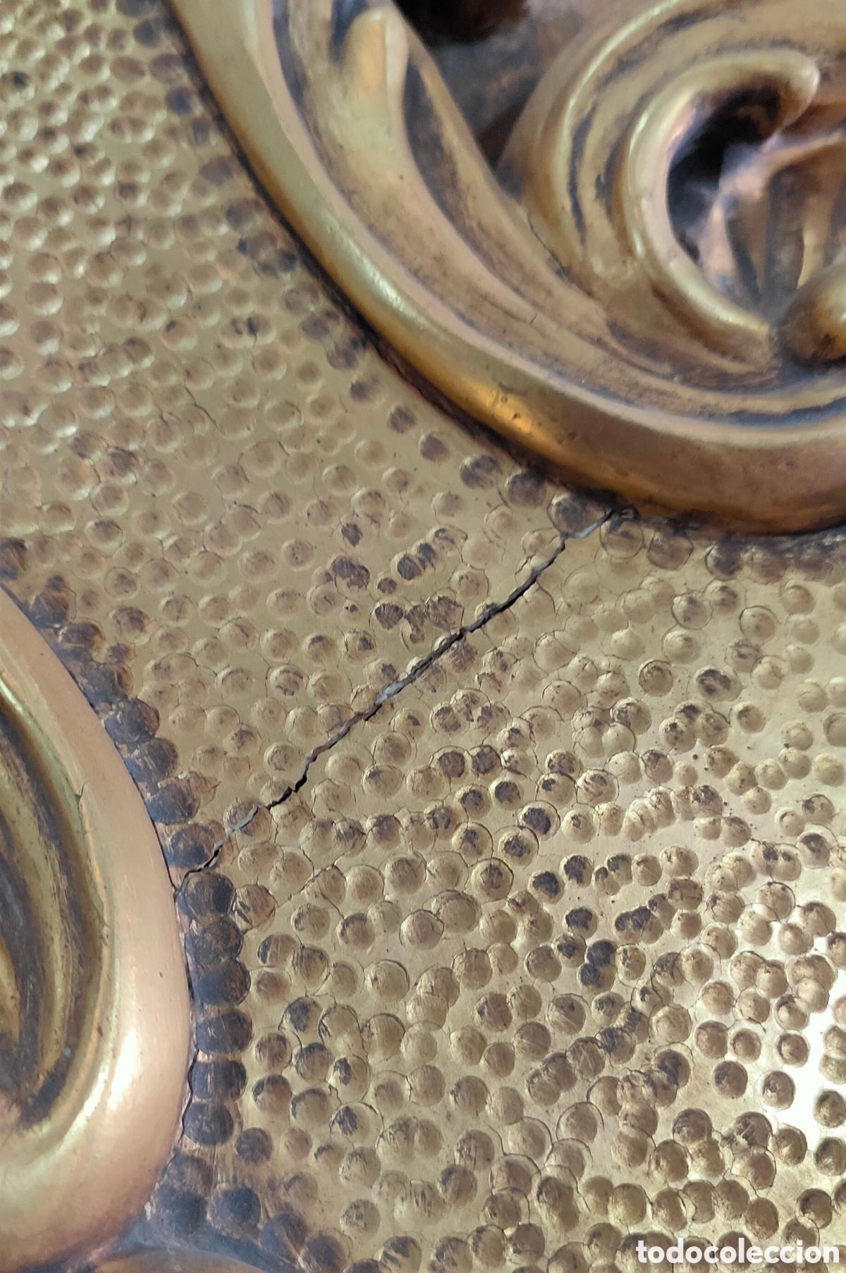 Antig&uuml;edades: Candelabro de madera dorada - Foto 4
