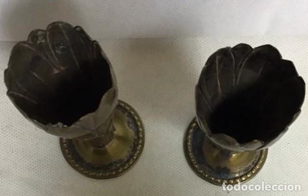 Antig&uuml;edades: JARR&Oacute;N O BASE PARA VIOLETERO DE METAL - Foto 4
