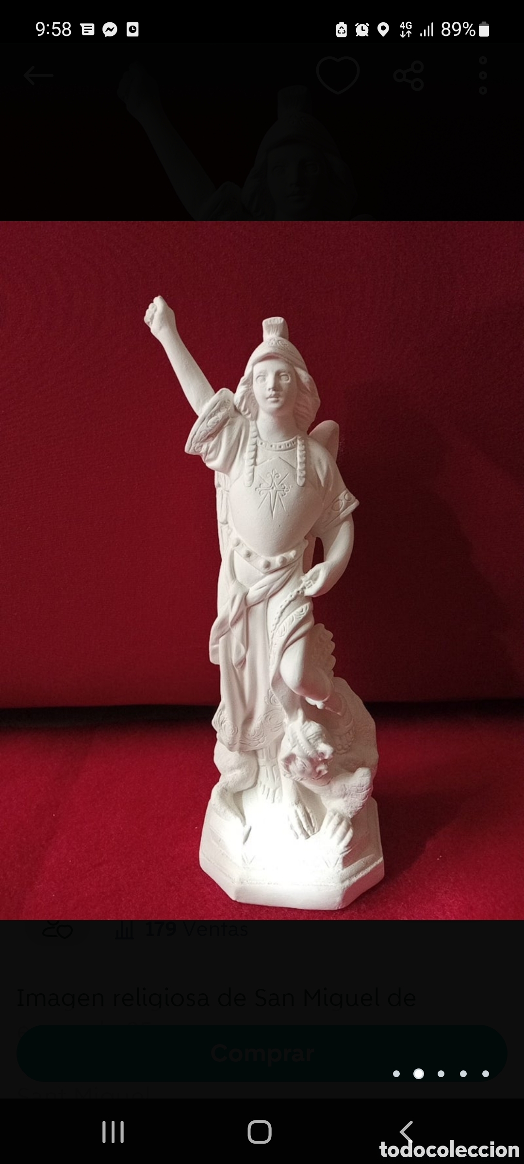 Antig&uuml;edades: San miguel Arc&aacute;ngel para pintar 25cm escayola