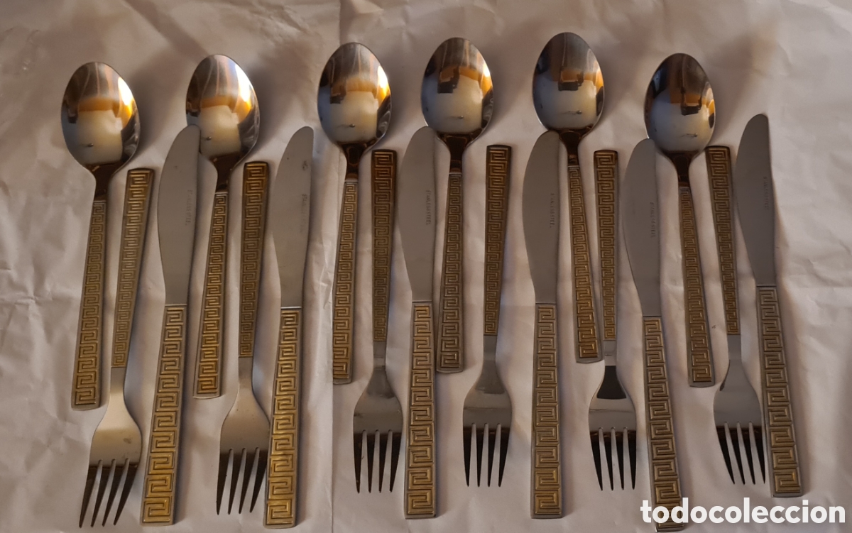 Antig&uuml;edades: Precioso y antiguo juego de cubiertos &rdquo;STAINLESS STEEL &rdquo;