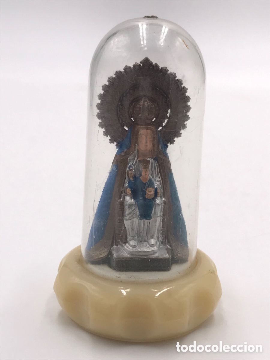 Antig&uuml;edades: Peque&ntilde;a Virgen del henar en c&uacute;pula 8,5 cms. - Foto 4