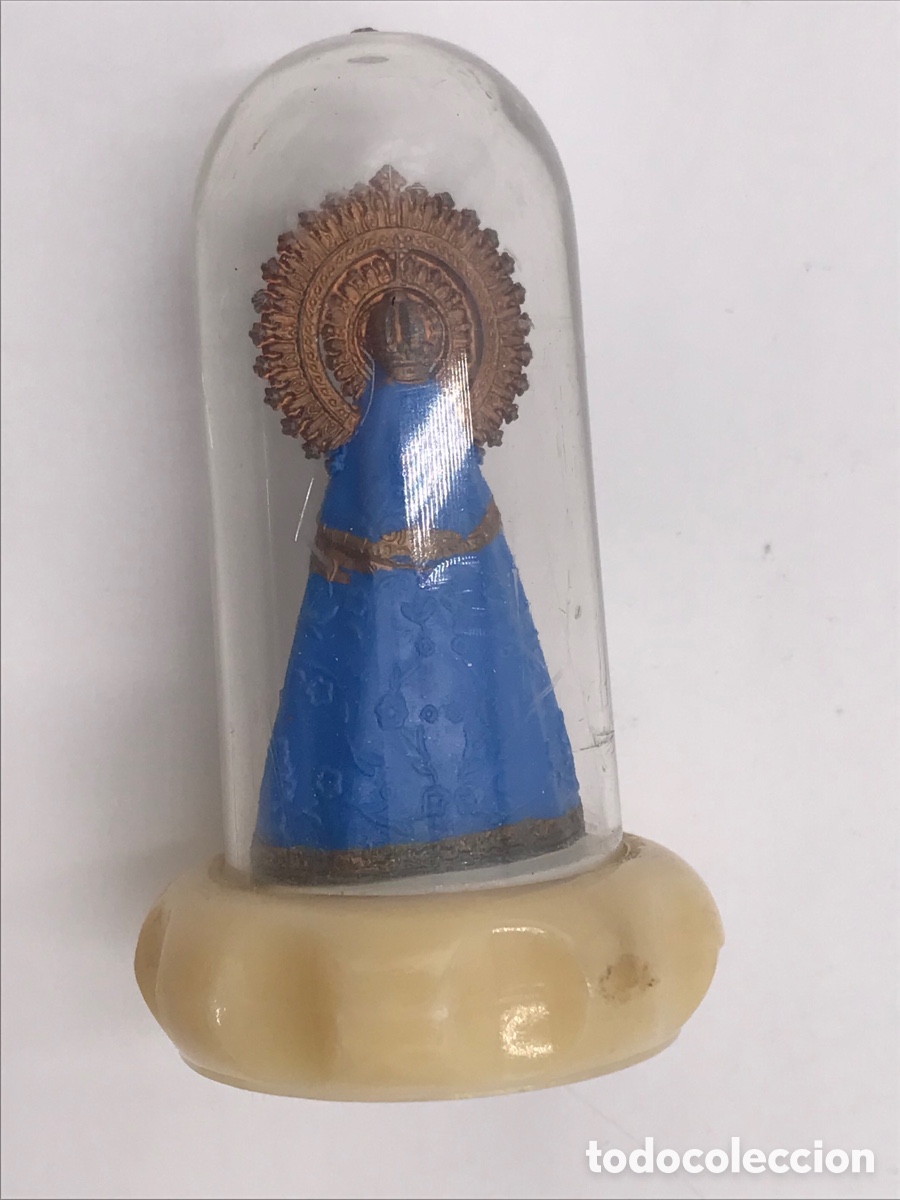 Antig&uuml;edades: Peque&ntilde;a Virgen del henar en c&uacute;pula 8,5 cms. - Foto 2