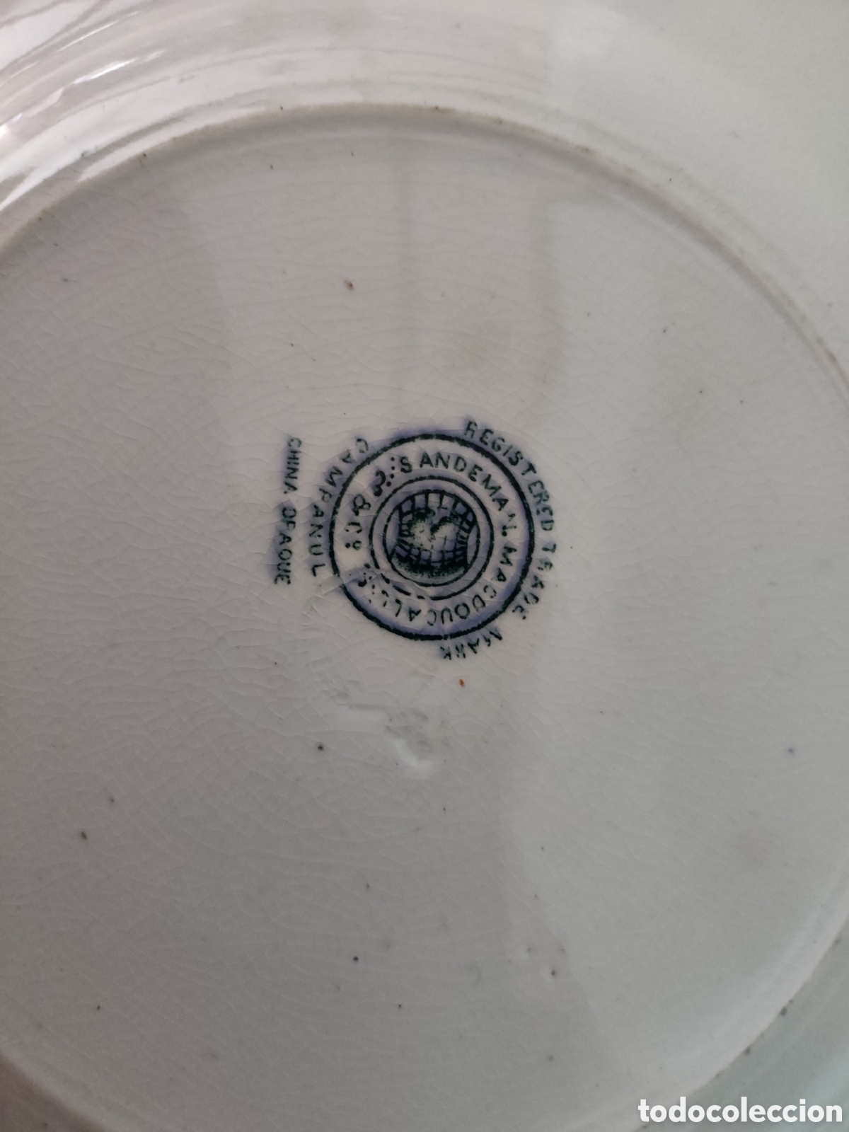 Antig&uuml;edades: Plato loza con marcas - Foto 3