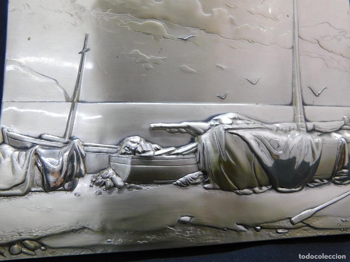 Antig&uuml;edades: Cuadro barcas en plata - Foto 3