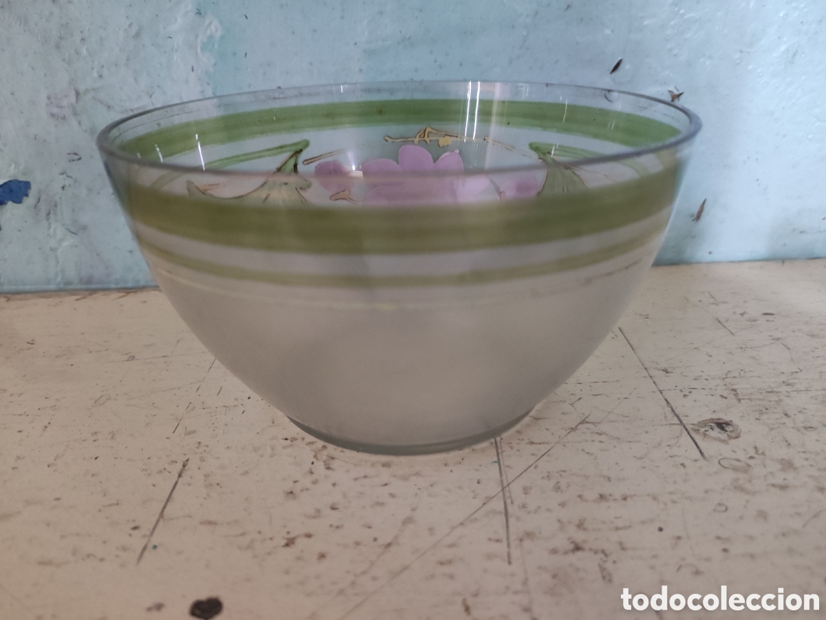 Antig&uuml;edades: Cuenco cristal pintado a mano - Foto 2