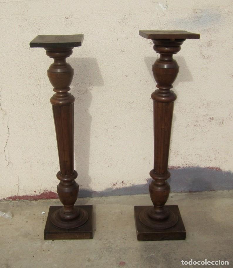 Antig&uuml;edades: Pareja de columnas, maceteros, pedestales SXIX - Foto 2