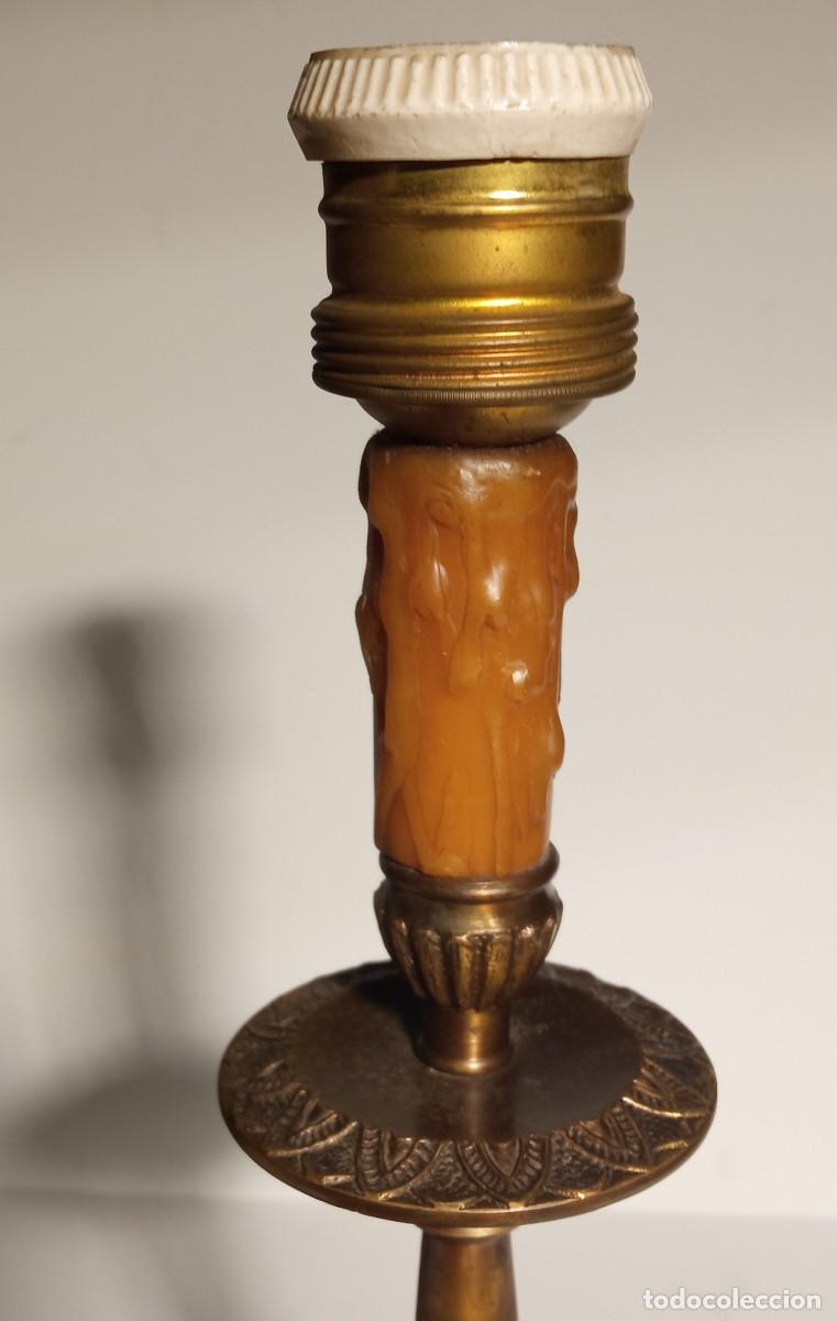 Antig&uuml;edades: Dos lampara antigua para mesa de bronce.Funcionan. - Foto 3