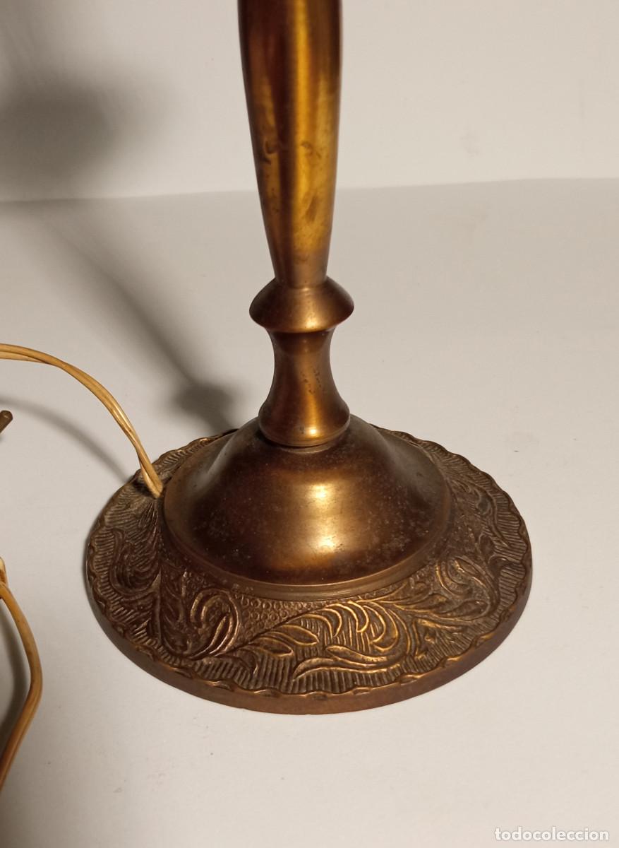 Antig&uuml;edades: Dos lampara antigua para mesa de bronce.Funcionan. - Foto 6