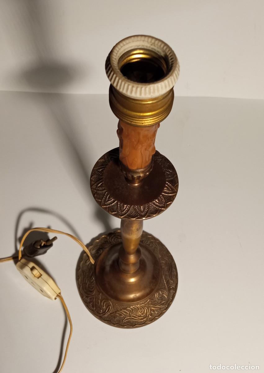 Antig&uuml;edades: Dos lampara antigua para mesa de bronce.Funcionan. - Foto 7