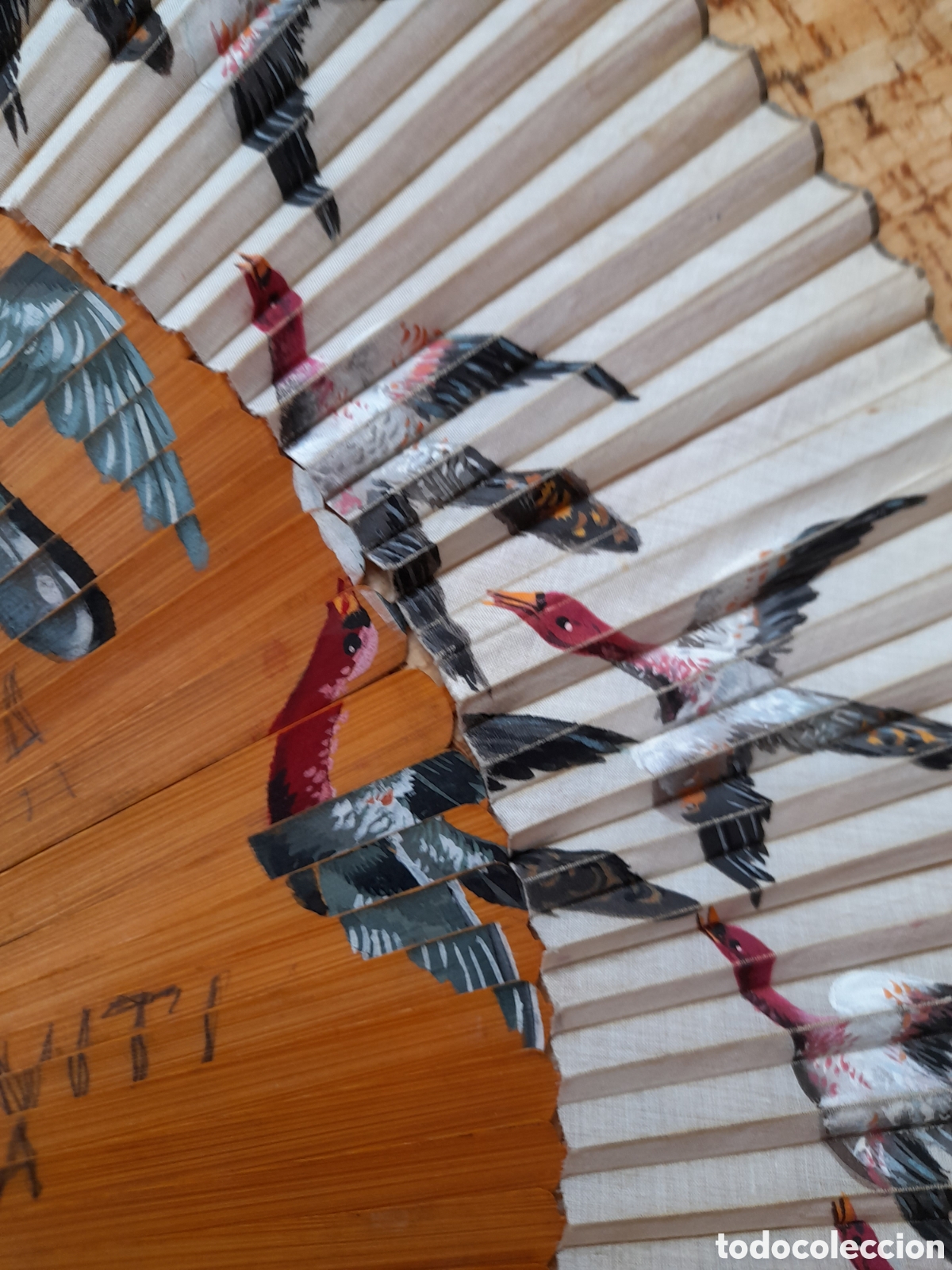 Antig&uuml;edades: Abanico pintado a mano - Foto 2