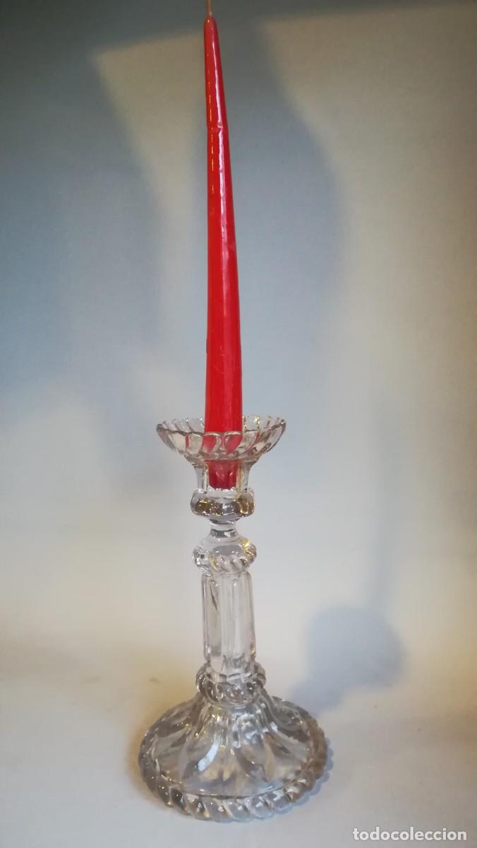 Antig&uuml;edades: CANDELERO CRISTAL TALLADO - Foto 1