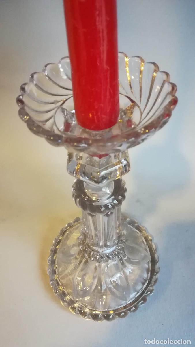 Antig&uuml;edades: CANDELERO CRISTAL TALLADO - Foto 2