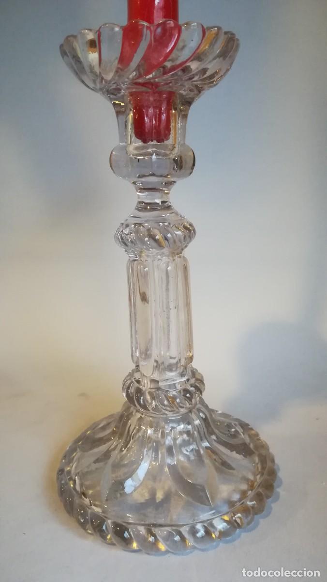 Antig&uuml;edades: CANDELERO CRISTAL TALLADO - Foto 3