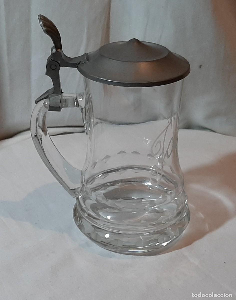 Antig&uuml;edades: Jarra de cristal con tapa - Foto 1