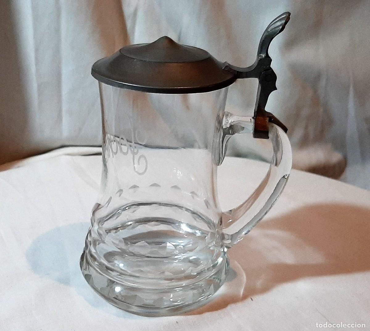 Antig&uuml;edades: Jarra de cristal con tapa - Foto 3
