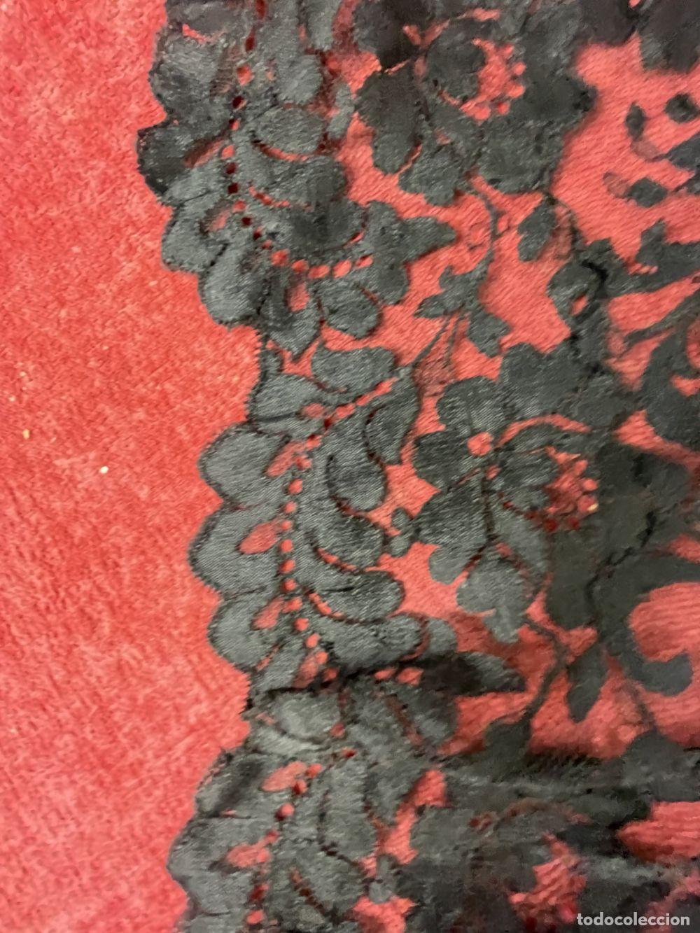 Antig&uuml;edades: MANTILLA RECTANGULAR DE TUL. BORDADA A MANO. ESPA&Ntilde;A. SIGLO XIX - Foto 16