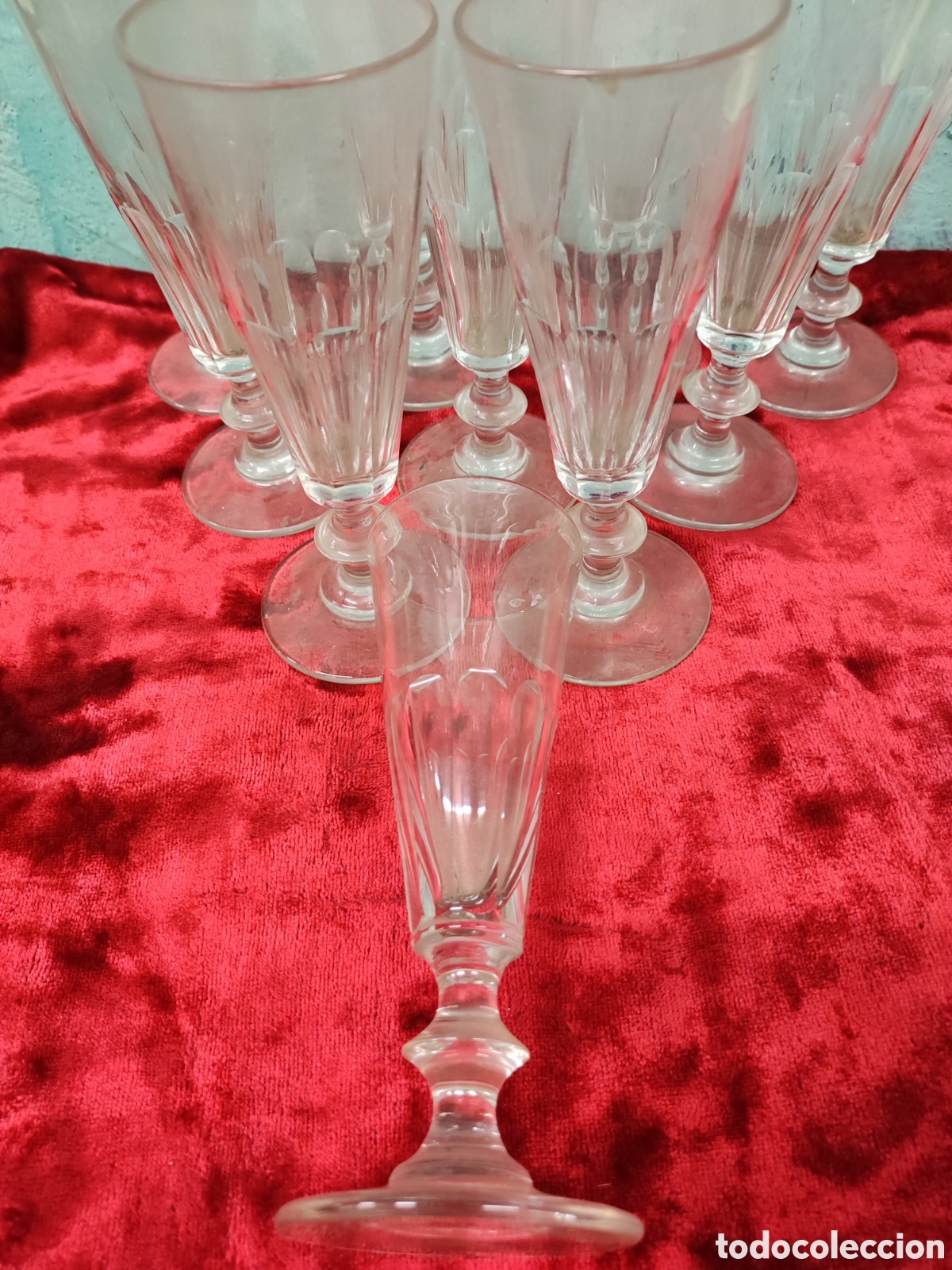 Antig&uuml;edades: 10 copas cristal antiguo - Foto 2