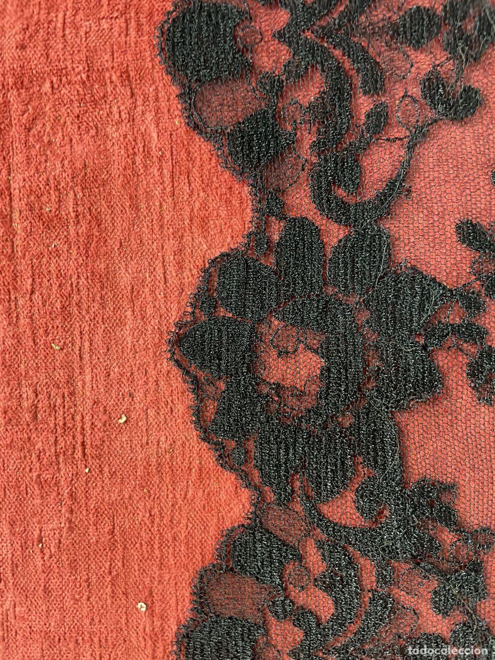 Antig&uuml;edades: MANTILLA RECTANGULAR DE TUL. BORDADA A MANO. ESPA&Ntilde;A. SIGLO XIX - Foto 11