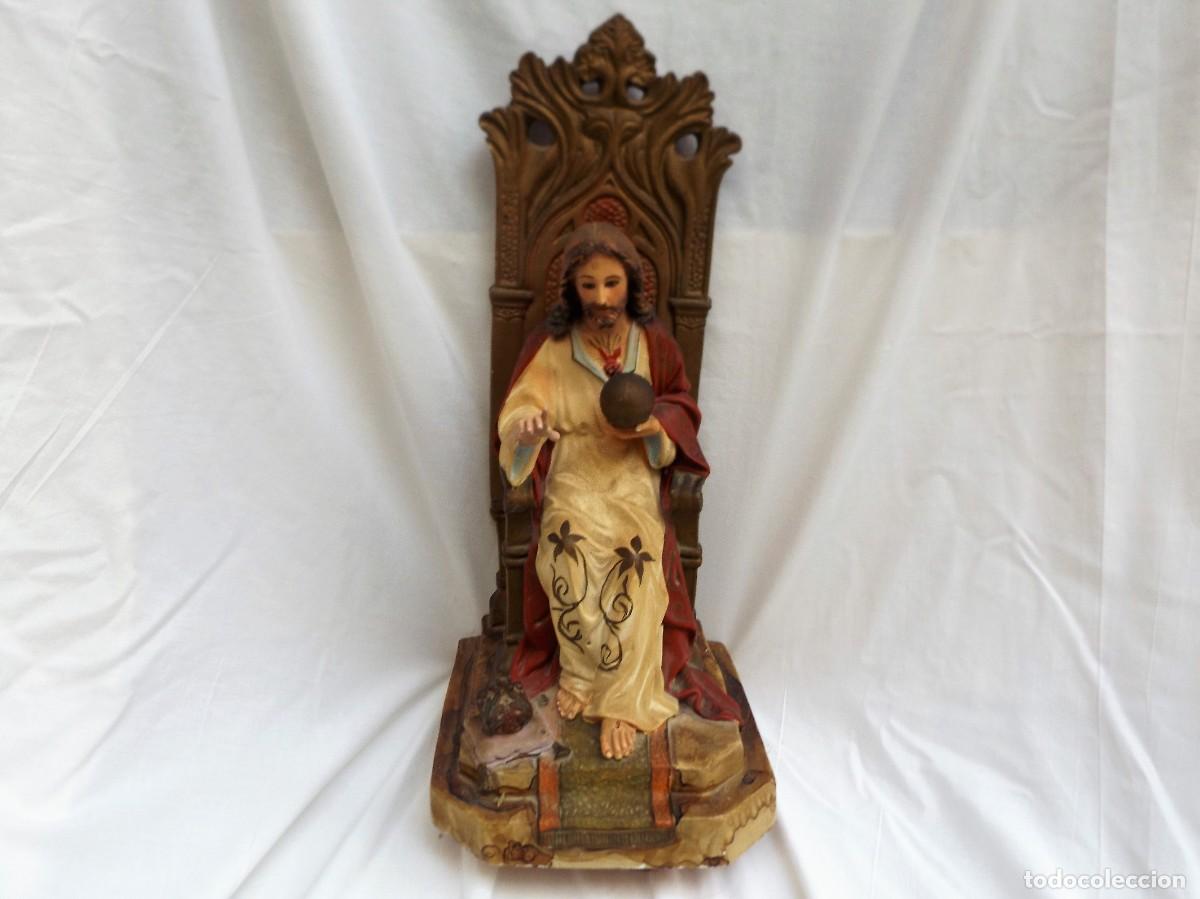 Antig&uuml;edades: sagrado corazon con trono - Foto 1