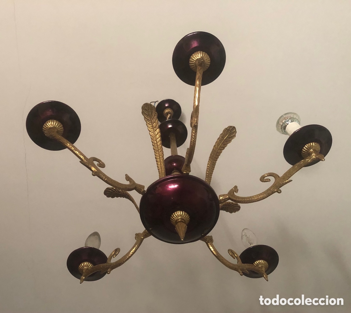 Antig&uuml;edades: ANTIGUA L&Aacute;MPARA DE TECHO - Foto 2