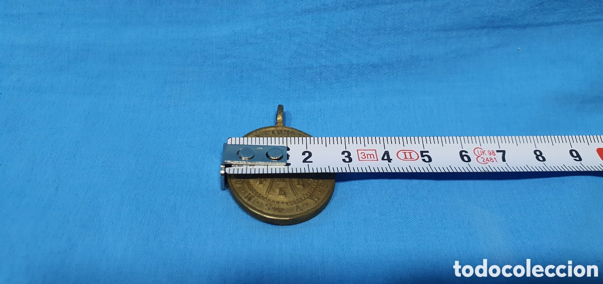 Antig&uuml;edades: MEDALLA EN METAL SAN BENEDICTO - Foto 3