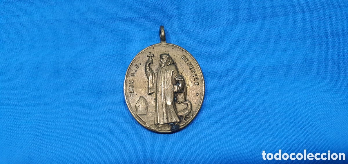 Antig&uuml;edades: MEDALLA EN METAL SAN BENEDICTO - Foto 1