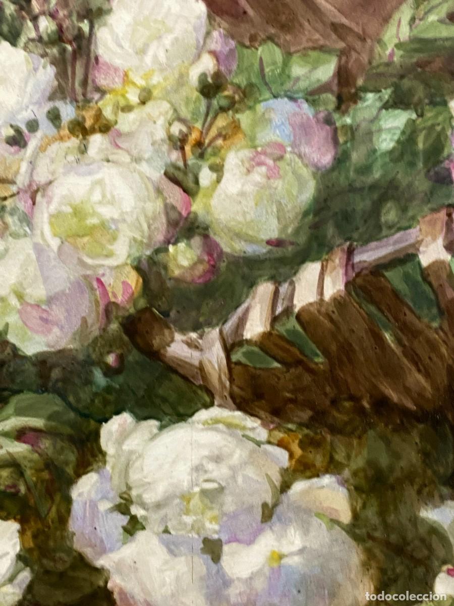 Antig&uuml;edades: MAGNIFICA PLACA DE PORCELANA DECORADA CON FLORES - Foto 13