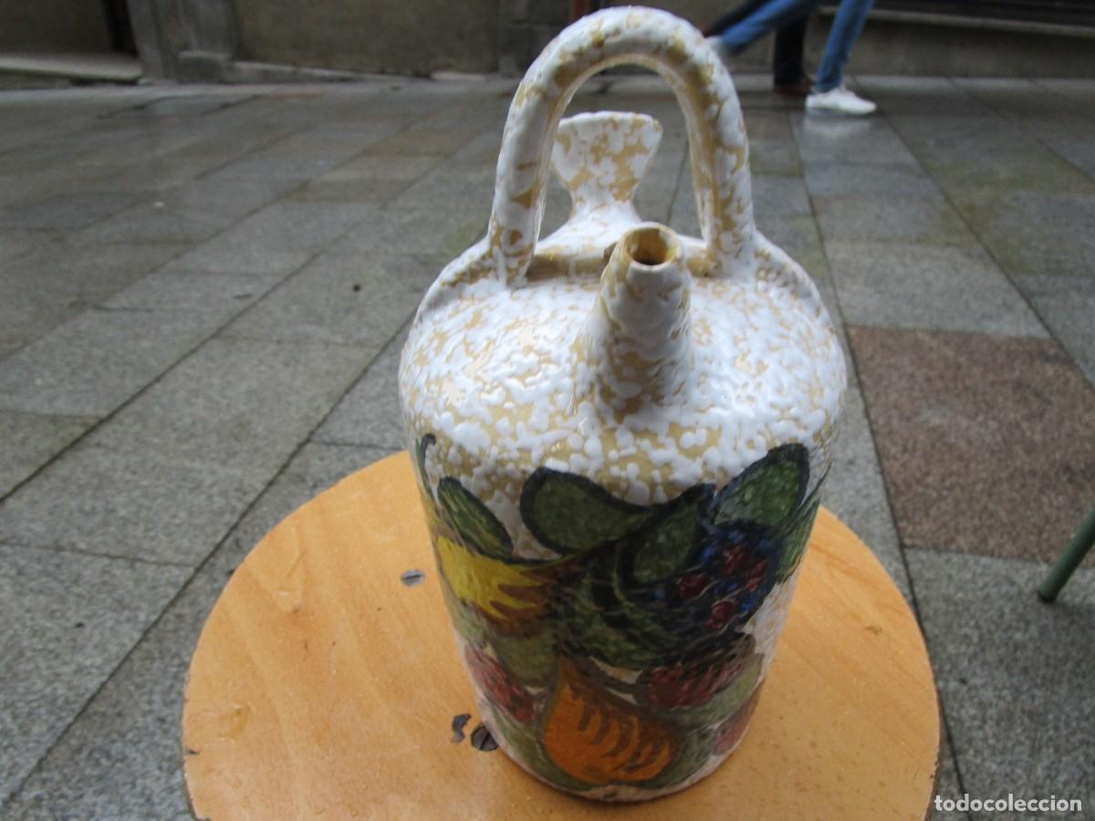 Antig&uuml;edades: BOTIJO DE TALAVERA ' ALFAR EL CARMEN ' GRANITADO, DECO FRUTAS - 23CMALTO x 14, 800GR + INFO Y FOTOS