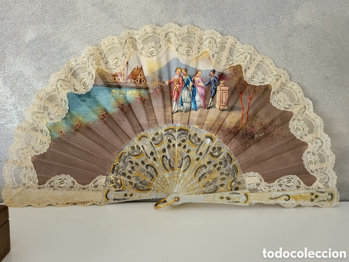 Antig&uuml;edades: ANTIGUO ABANICO CON CAJA DE MADERA - Foto 3