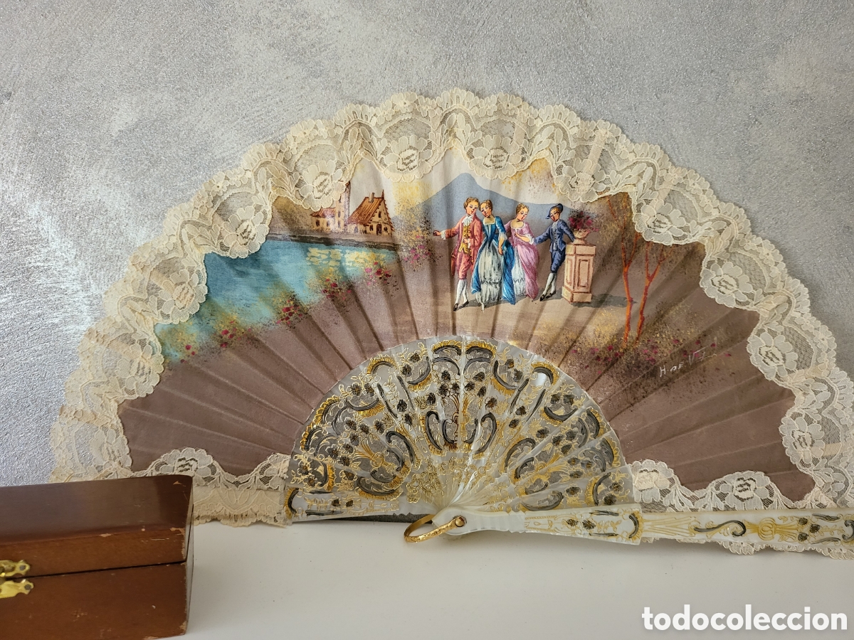 Antig&uuml;edades: ANTIGUO ABANICO CON CAJA DE MADERA - Foto 5