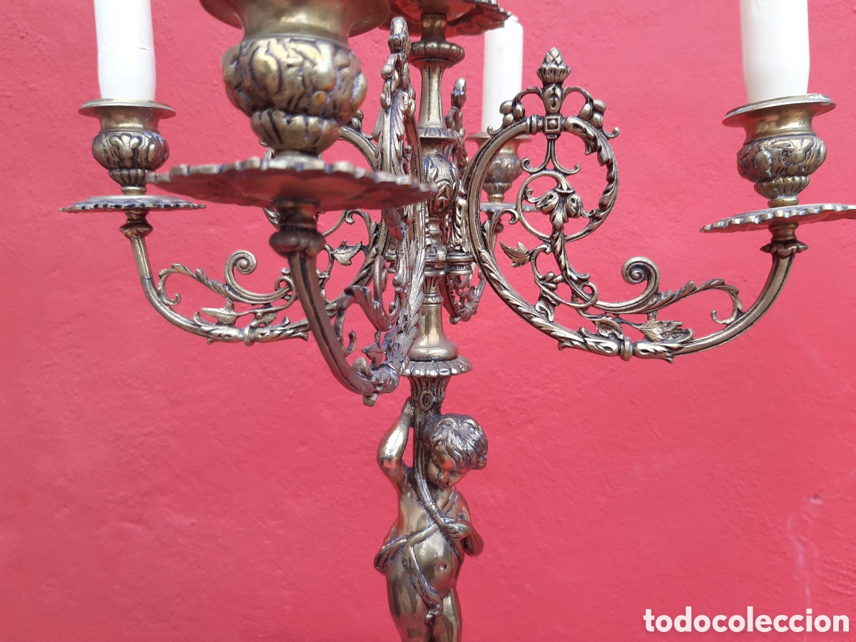 Antig&uuml;edades: CANDELABROS DE BRONCE GRANDES - Foto 3