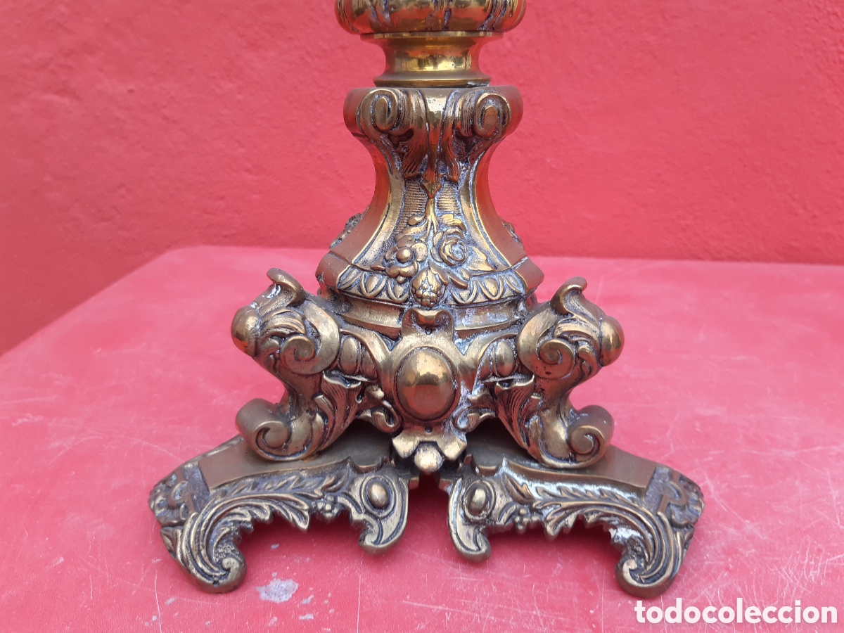 Antig&uuml;edades: CANDELABROS DE BRONCE GRANDES - Foto 5